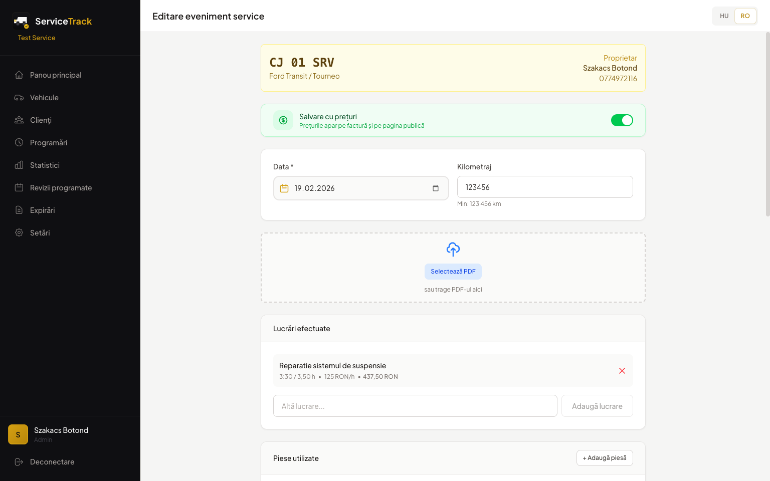 Înregistrare lucrări